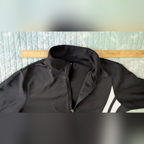 Xersion Athletic Zipper Black Jacket with White Stripes. Size M. - Picture 2 of 7